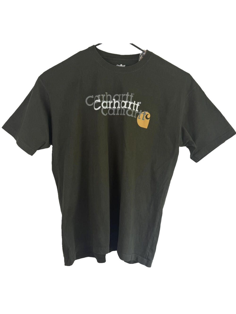 Carhartt Shirt Men 3XL Green Loose Fit Graphic Logo Spellout Heavyweight Tee